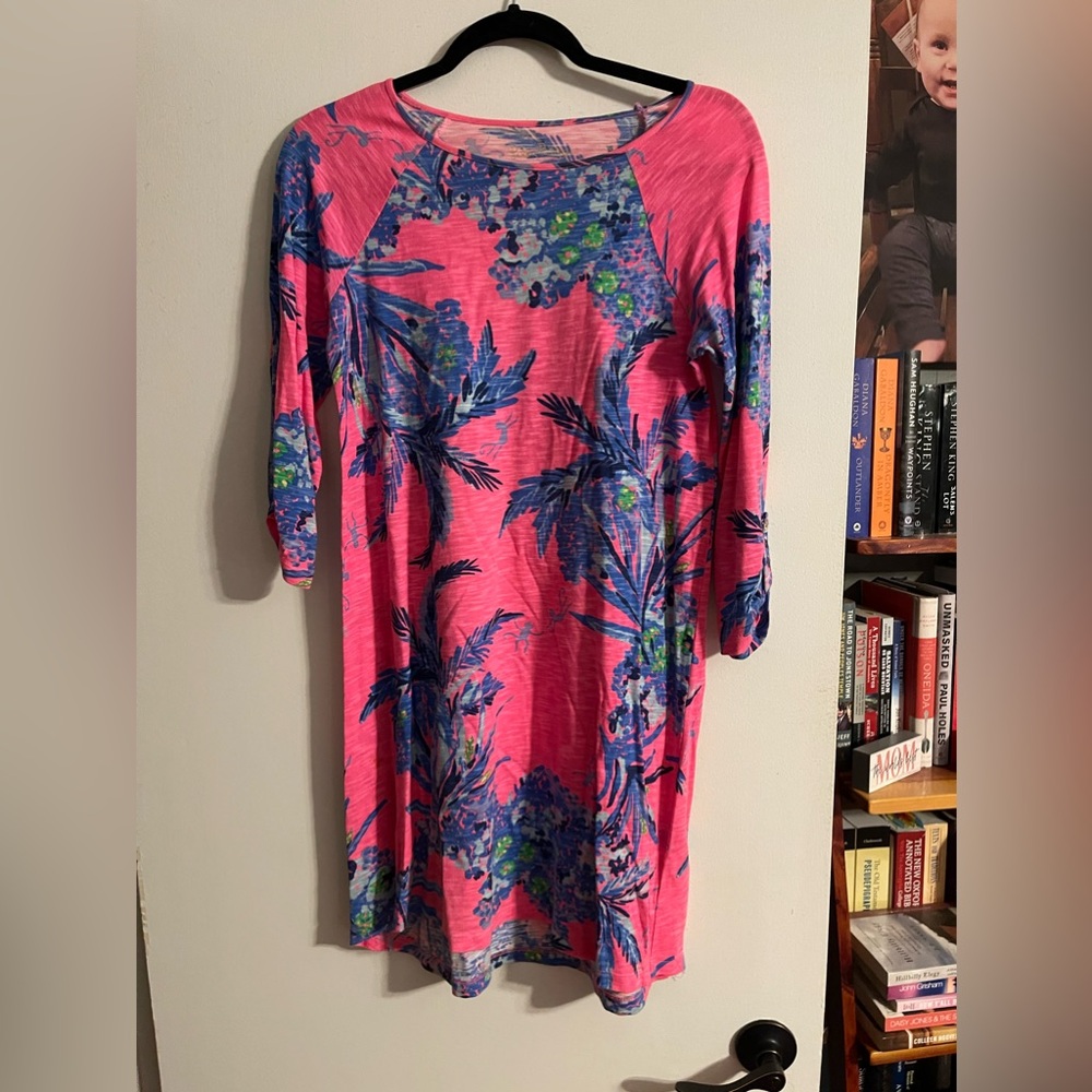 Lilly Pulitzer Pink and Blue Raglan Sleeve Sundress